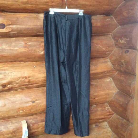 Linda Allard Ellen Tracy Black Wool Blend High Rise Wide Leg Trousers Size 16 - Picture 2 of 4